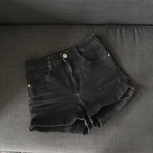 high-waist jean shorts/ petite